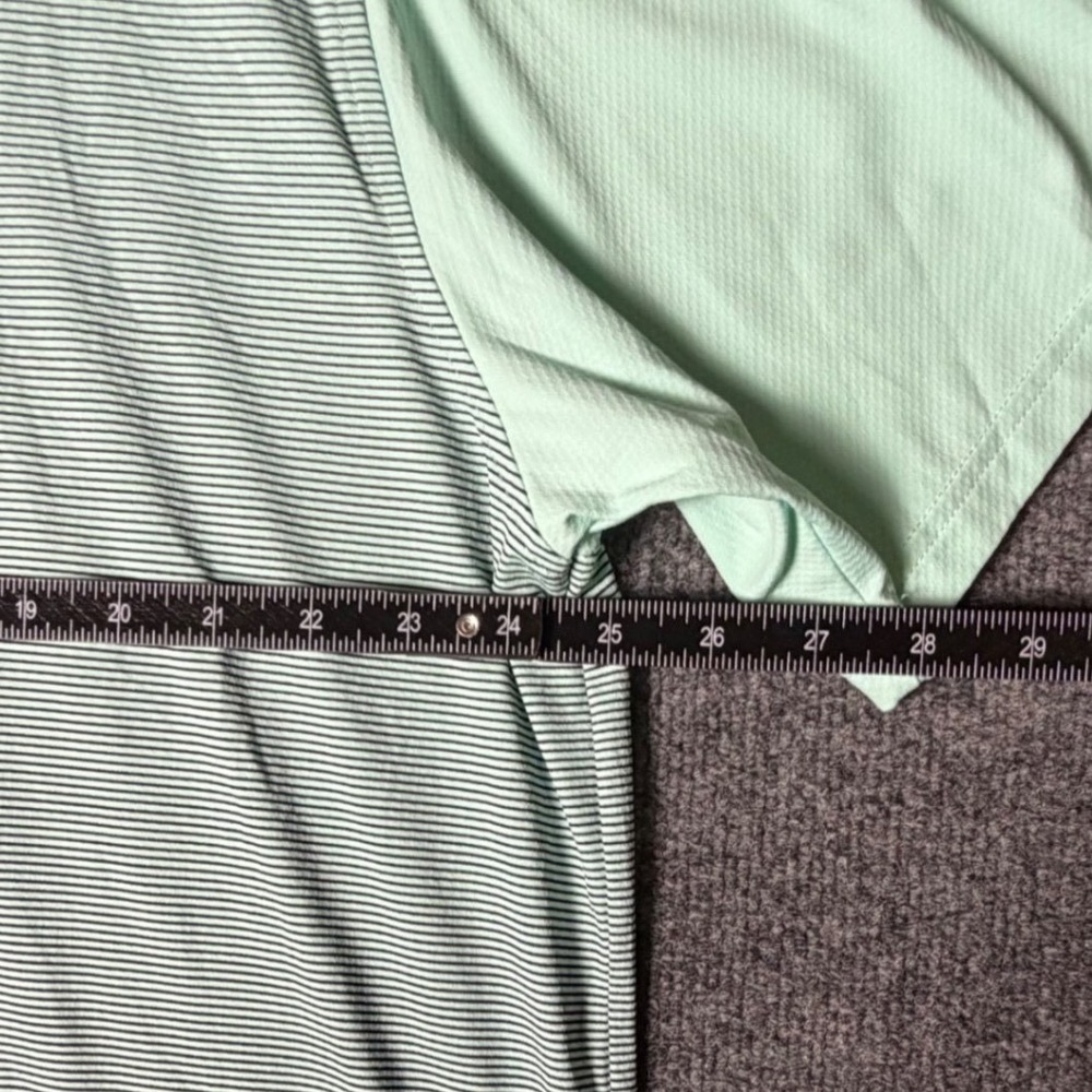 Under Armour HeatGear Mens 3XL Polo Shirt Mint Green Striped Golf Top Loose Fit - Picture 5 of 8